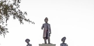 Today the pedestals are empty